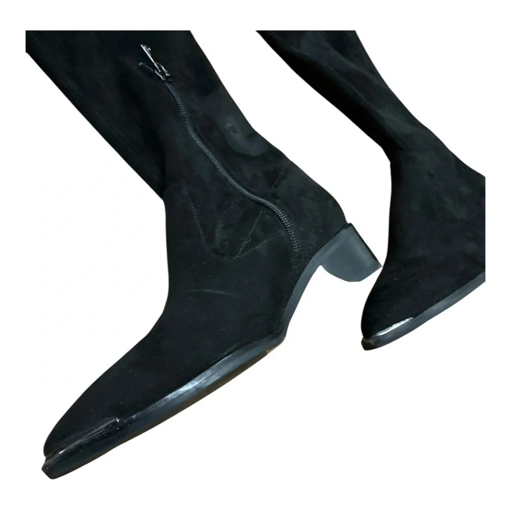 Marc Fisher Black Over the Knee Boots with Suede Finish